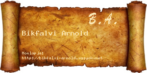 Bikfalvi Arnold névjegykártya
