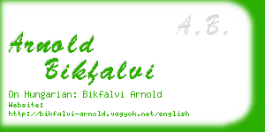 arnold bikfalvi business card